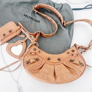 Balenciaga Le Cagole XS Shoulder Bag Crossbody in Nude Beige Brown